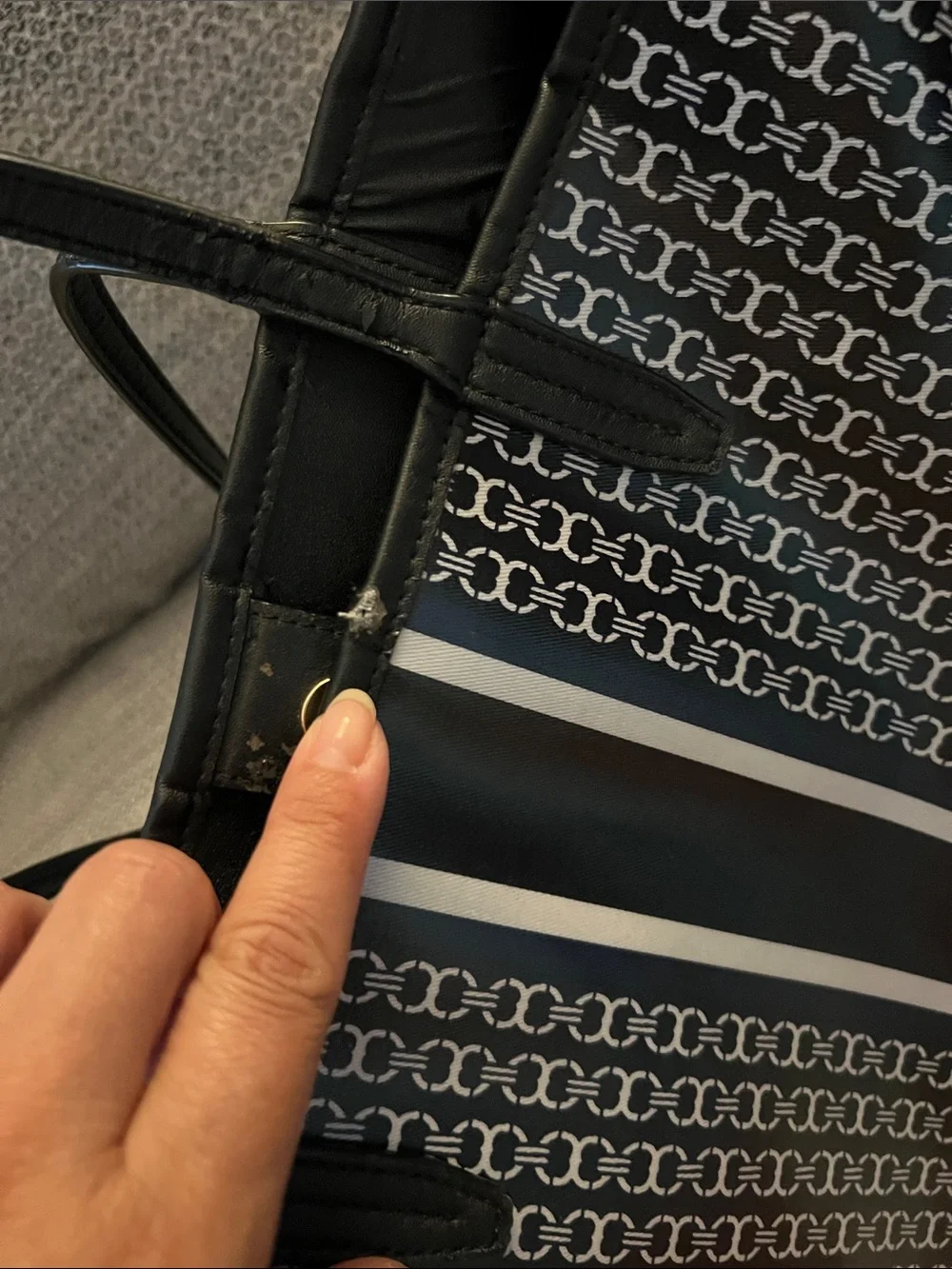 Tory Burch Black and White Patterned Tote